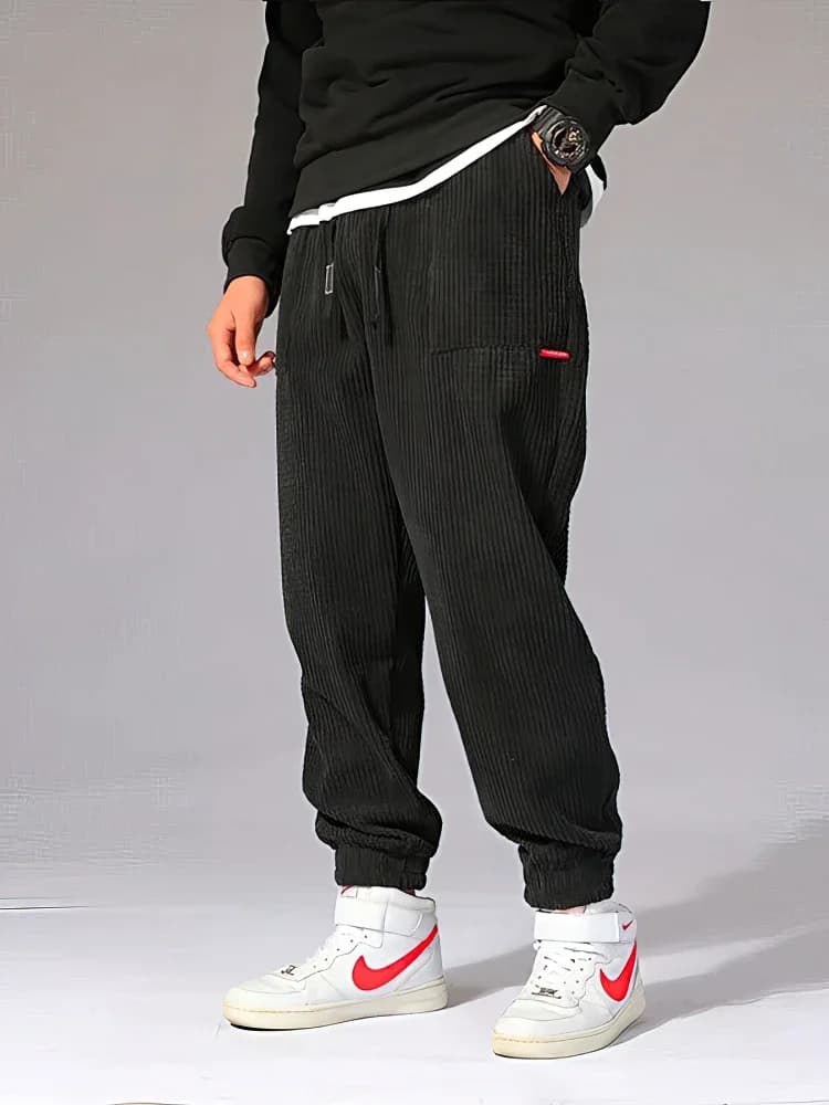 Baggy velours côtelé survêtement pantalon hommes Tech polaire pantalons de survêtement homme automne