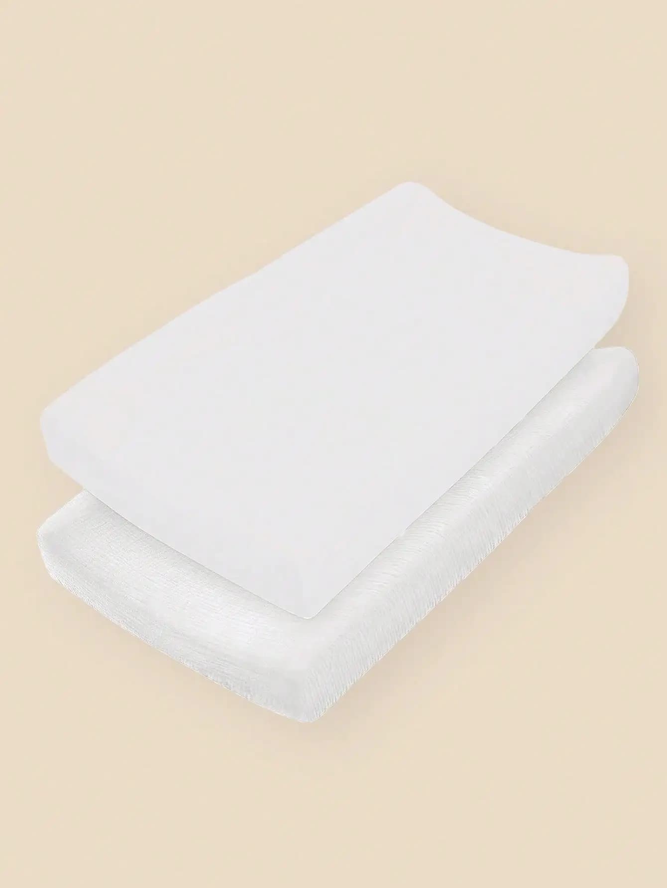 Housse de matelas à langer en mousseline, 2 paquets, draps de couffin ajustés pour filles et garçons