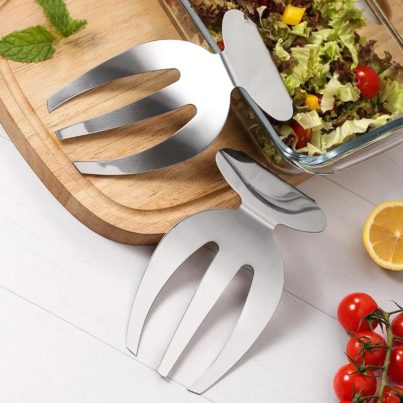 Mélangeur à salade de fruits en acier inoxydable, outil à trois doigts, gadget de cuisine créatif, f