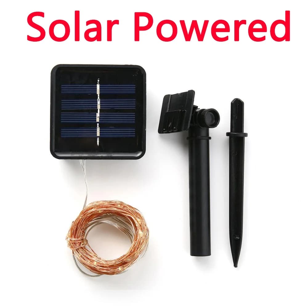 Guirlande lumineuse solaire LED d'extérieur, 8Modes, imperméable, décoration de jardin, fil de cuivr