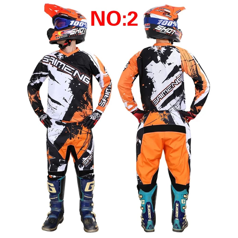 Taille 20 22 24 26 28 Saimeng ensemble d'équipement de motocross enduro pour enfants mx jersey panta