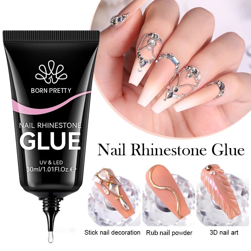 BORN PRETTY ongles strass colle 30ML Gel ongles colle 3D façonnage sculpture fleur bricolage décorat