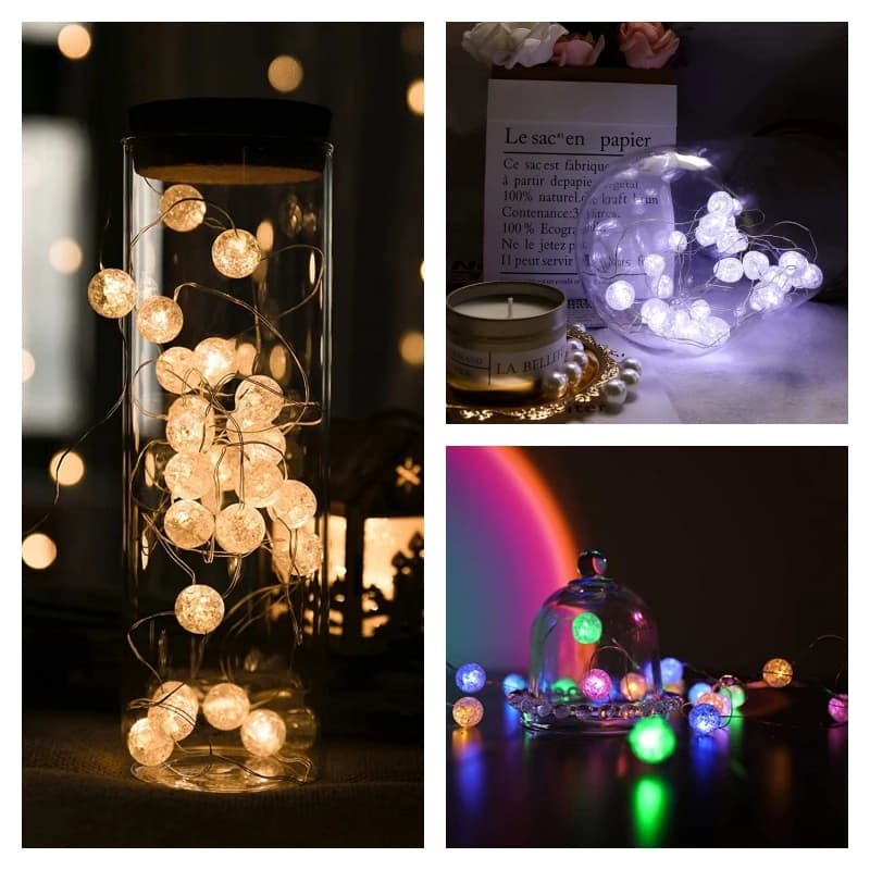 Guirxiété lumineuse LED dégradée, à piles, décoration de Noël, mariage, arbre de Noël, décor du Nouv