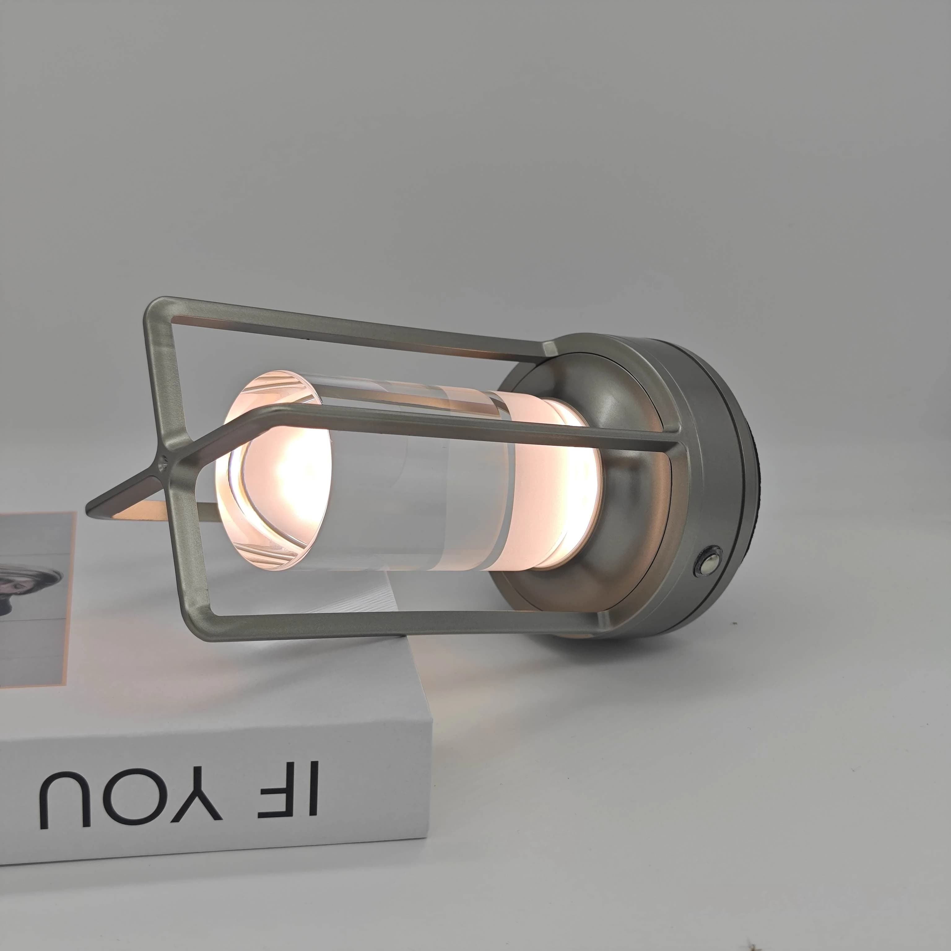 LED lampe de table en cristal en plastique Rechargeable tactile lampe de nuit chambre lampe de table