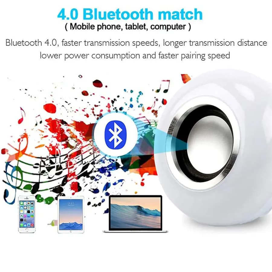 Ampoule LED E27 AC 85-265V 12W, avec haut-parleur Bluetooth, télécommande musicale, lampe RGB à coul