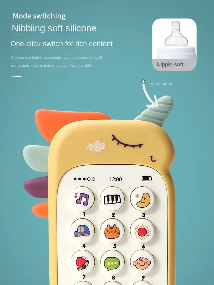Jouet de téléphone pour bébé, son de musique, jouets de couchage avec anneau de dentition, Simulatio