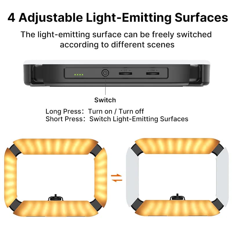 Ulanzi U200 rechargeable Smartphone plate-forme vidéo prise de vue verticale LED anneau lumineux LED