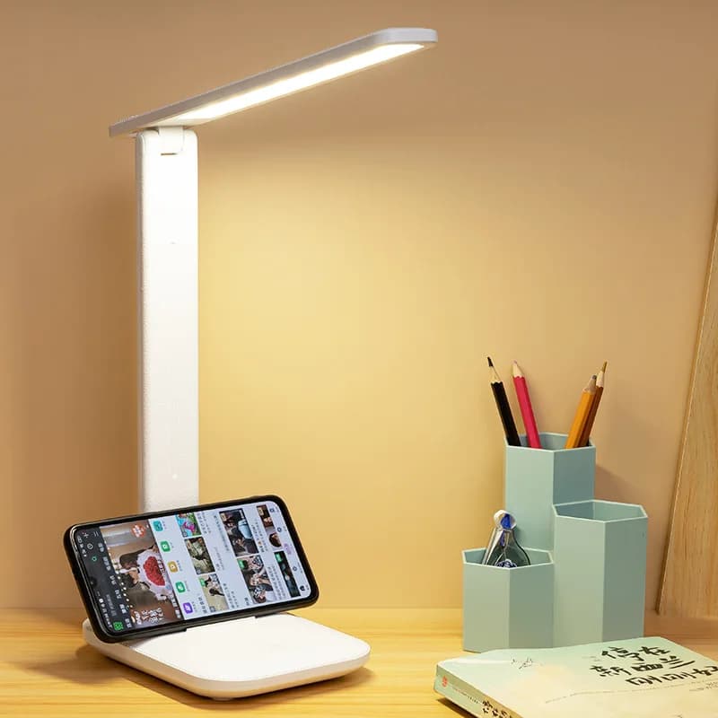 Lampe de Table LED 6000mAh, rechargeable par USB/prise continue, lampe de bureau à intensité variabl