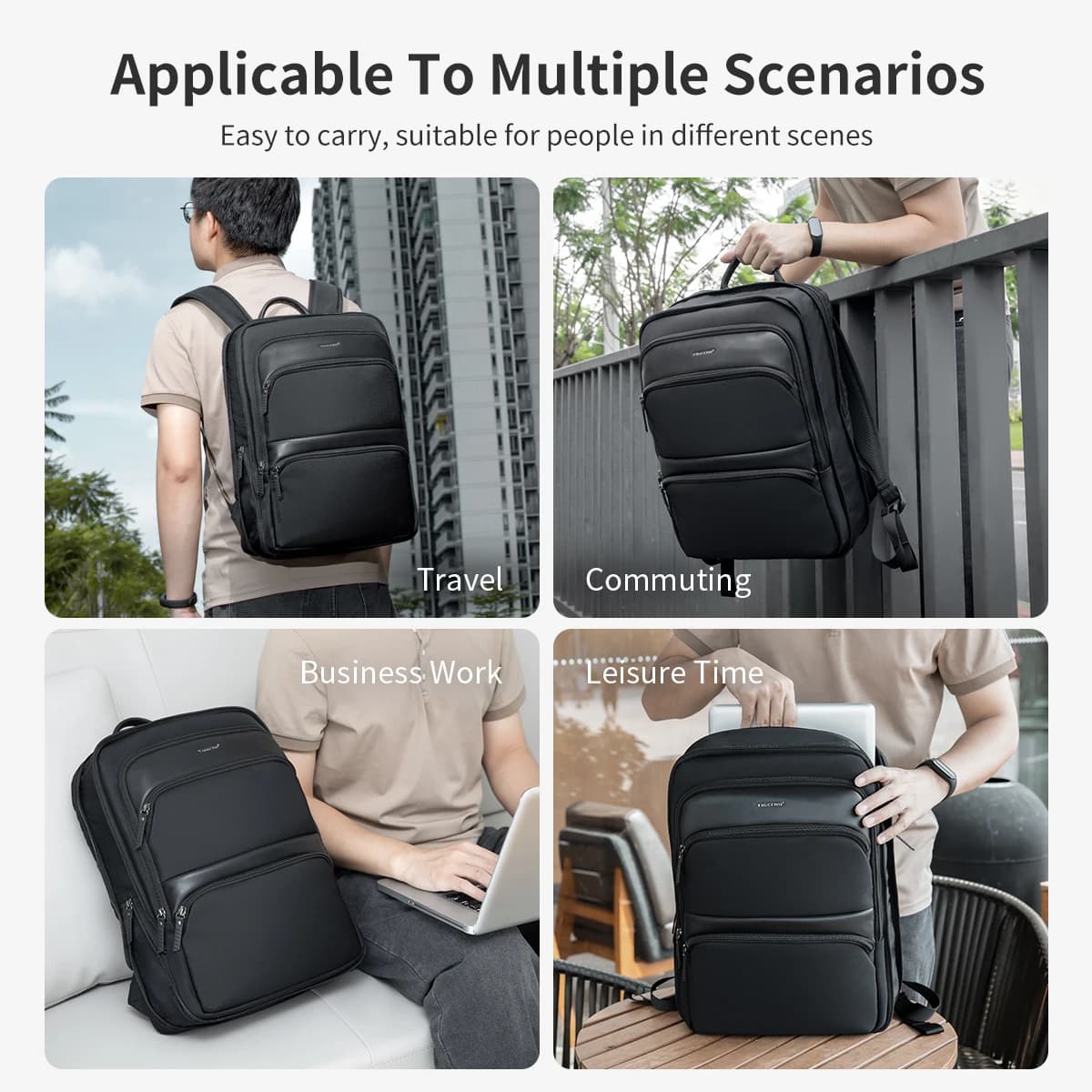 Tigernu sac à dos hommes voyage sac à dos mince sac à dos mâle sac à dos pour ordinateur portable sa