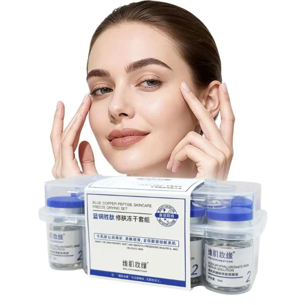 Poudre lyophilisée de peptide de cuivre GHK-Cu, pureté 99 %, anti-âge, atténue les ridules, améliore