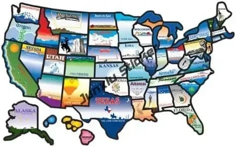 Autocollant de carte des États-Unis, autocollant de voyage, États-Unis, États-Unis, États-Unis, État
