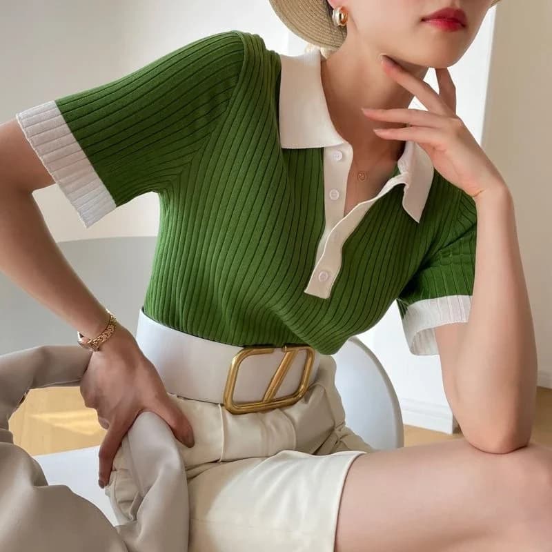 T-shirt slim à manches courtes pour femmes, t-shirts slim, t-shirts slim, t-shirts décontractés, mod