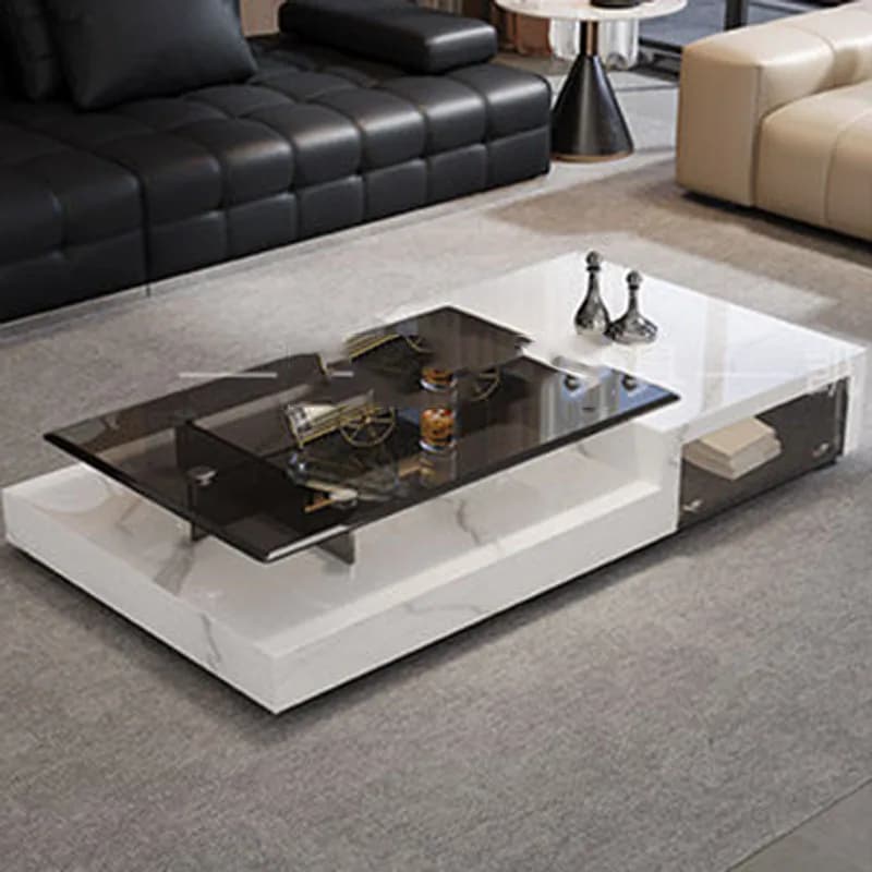 Table d'appoint de luxe en verre, décoration moderne pour salon, table basse design simple, mobilier