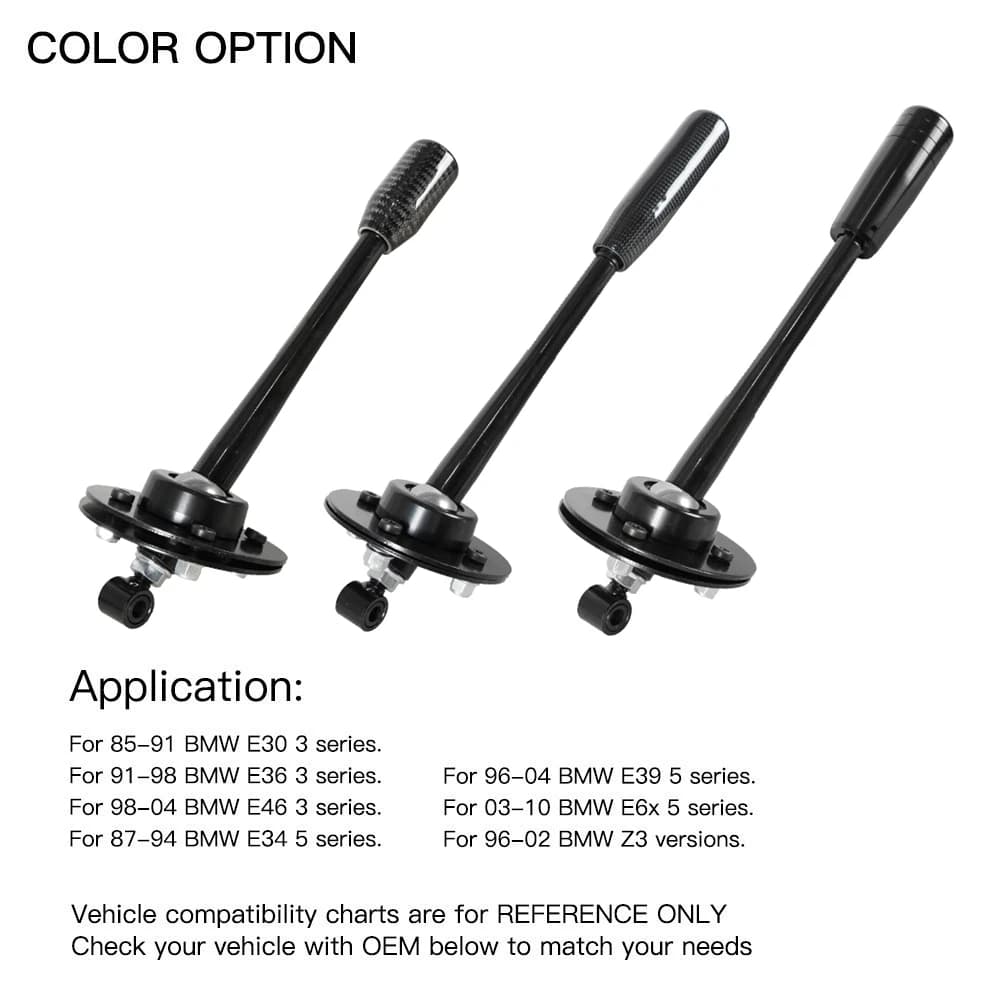 Pommeau de levier de vitesse court réglable, 265mm, pour BMW 85-10 E30 E36 E46 E34 E39 Z3 SK-1001