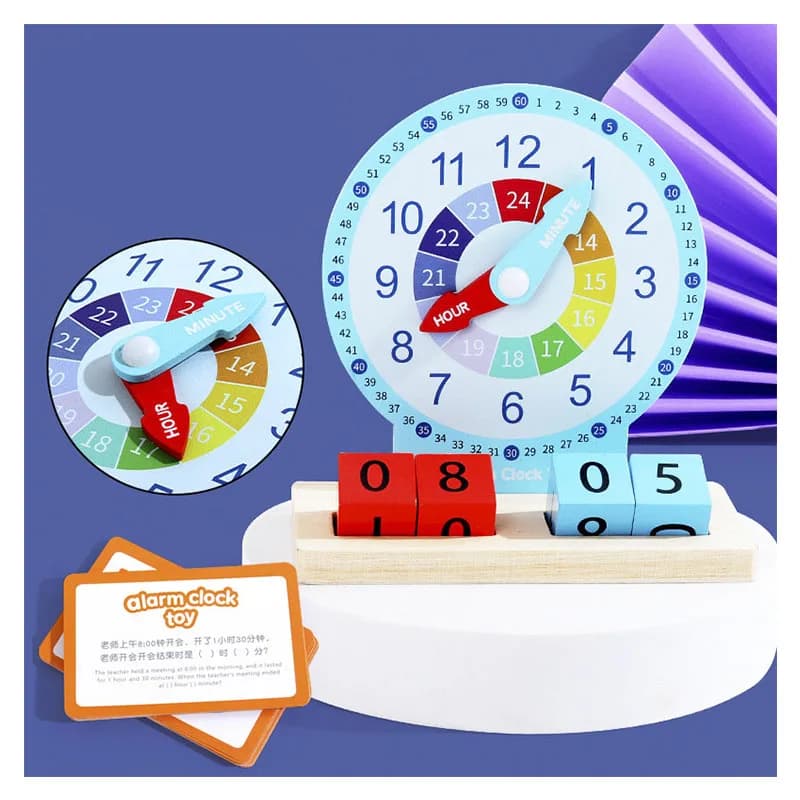 Horloge Montessori pour enfants, jouets éducatifs, heure, Minute, seconde, modèle d'horloge Cognitio