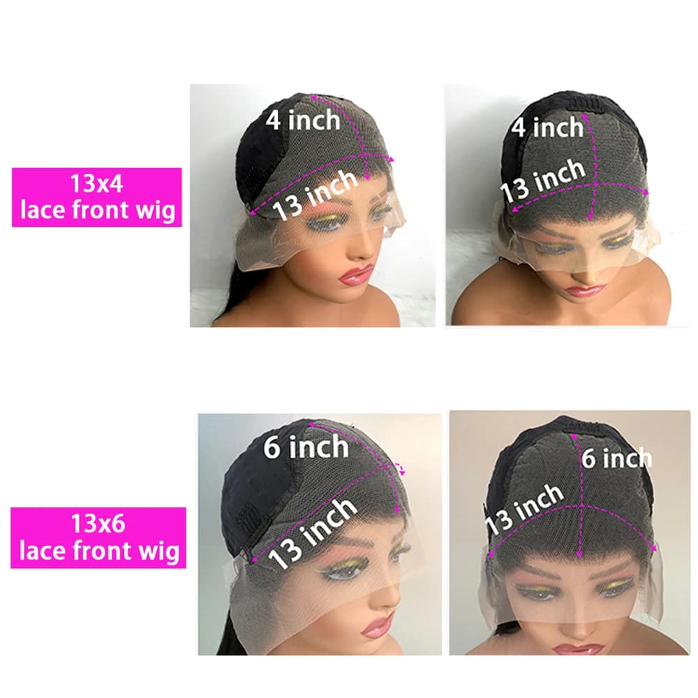 Perruques Lace Front HD 13x6 de 40-44 pouces en cheveux humains pour femmes, densité 200%, perruque 