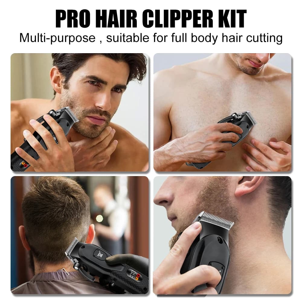 HIENA-Tondeuse à cheveux électrique professionnelle pour hommes, rasoir, ciseaux push, salon de coif