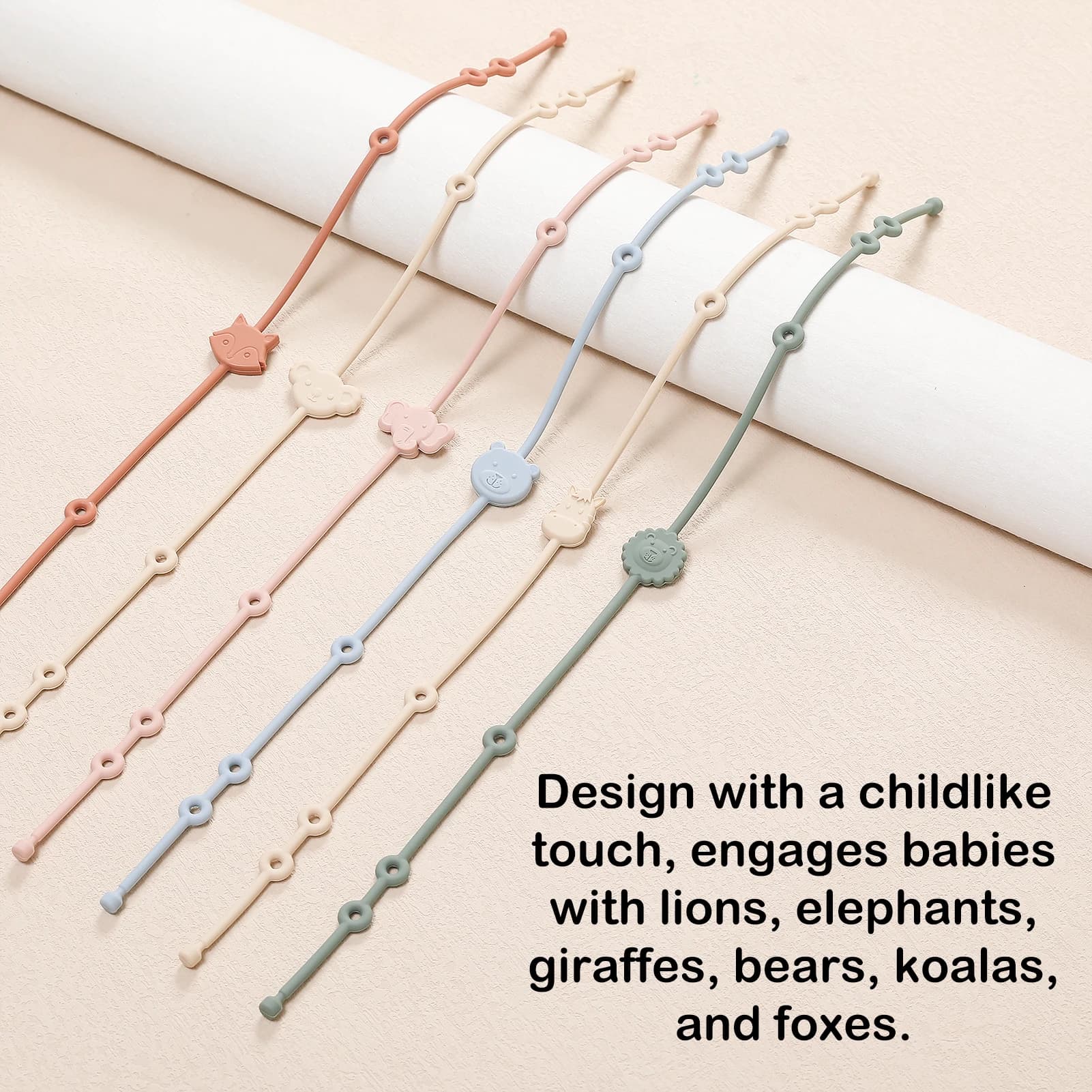 Clips de Sucette en Silicone Souple pour Bébé, Jouet Réglable, Supports pour Poussette, Accessoires,