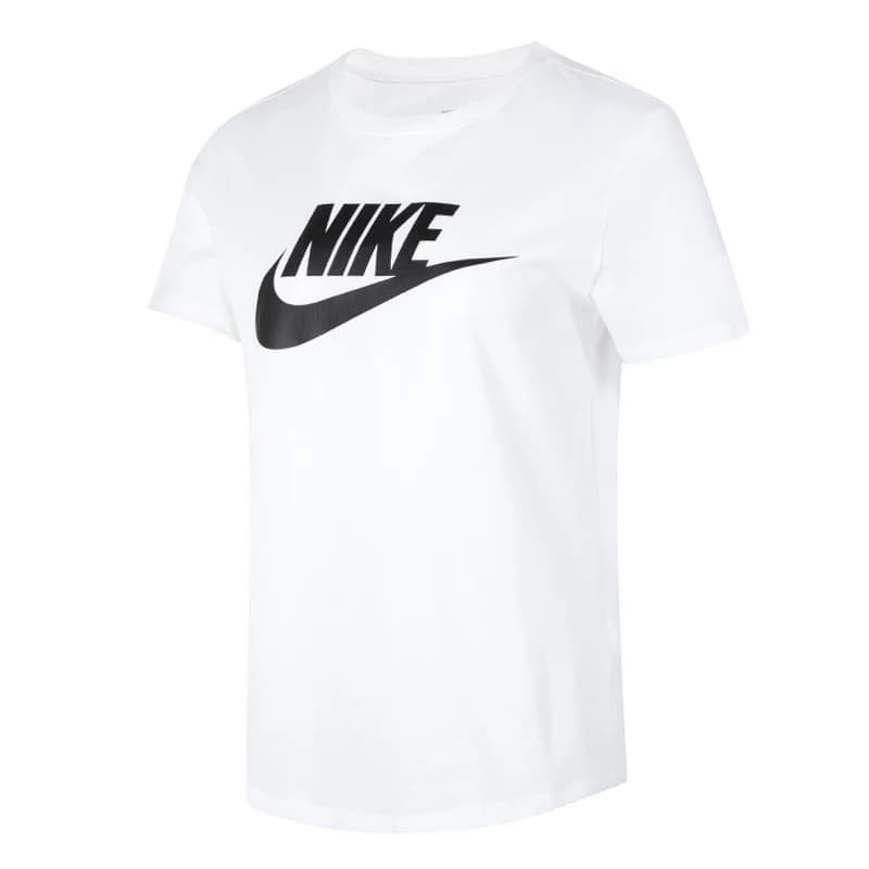 Nike T-Shirt femme Essntl Icn Ftra col rond ample manches courtes respirant décontracté demi manches
