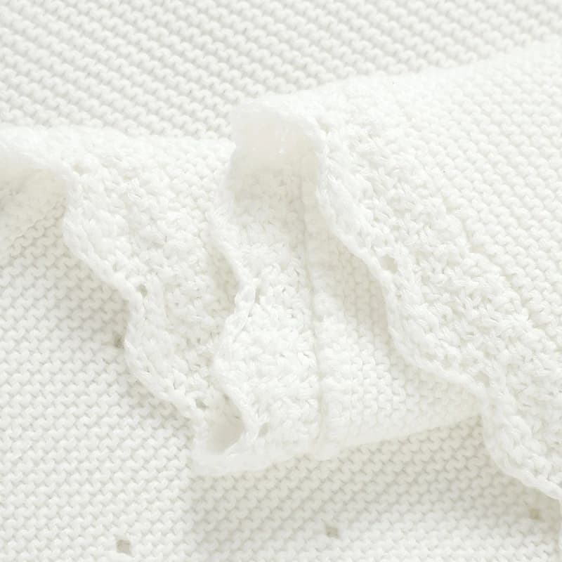 Couvertures de baptême pour bébé, 100x80cm, tricot doux en coton avec coutures croisées, pour nouvea