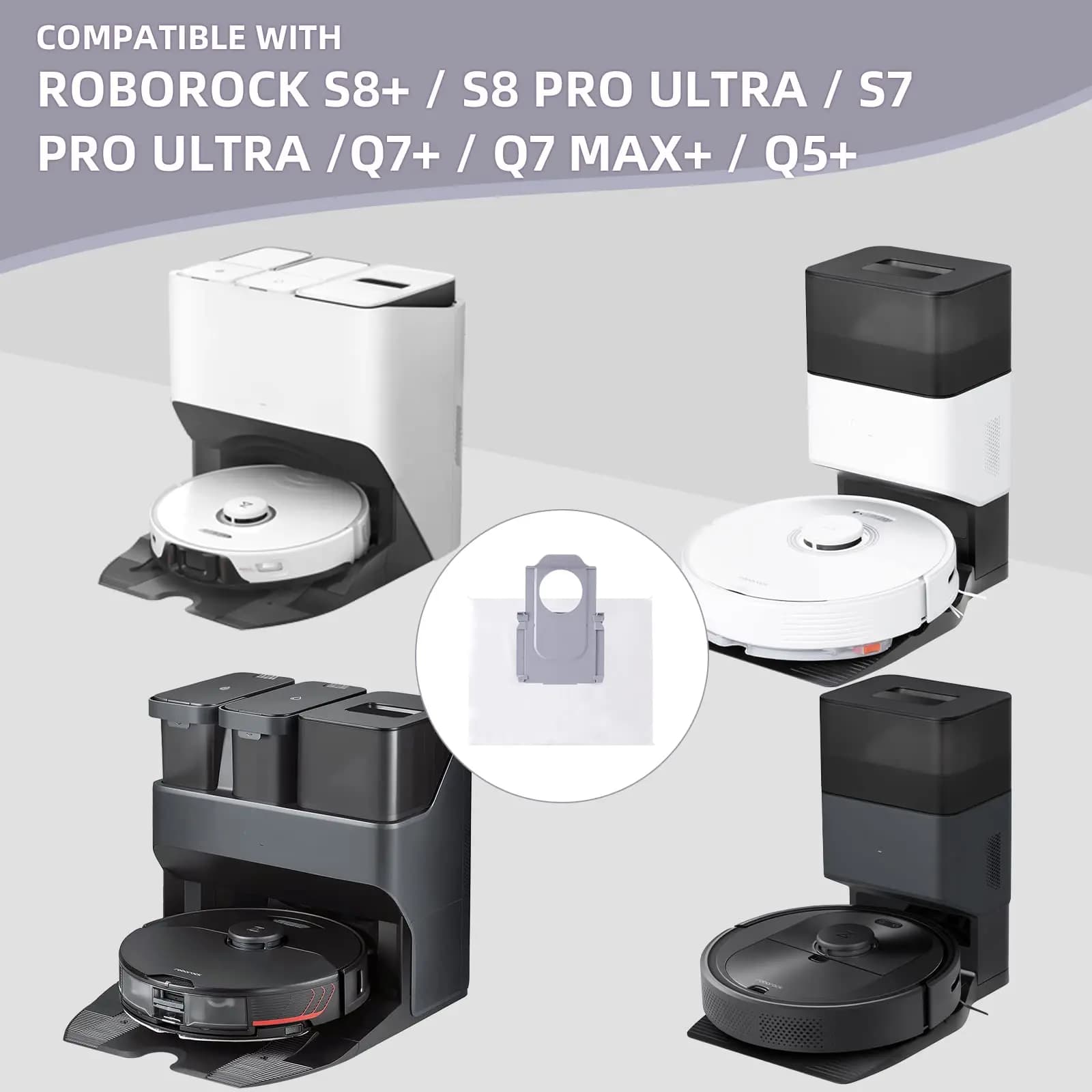 Sac à poussière de remplacement pour aspirateur Roborock S8 + / S8 Pro Ultra / S7 MaxV Ultra / S7 Pr