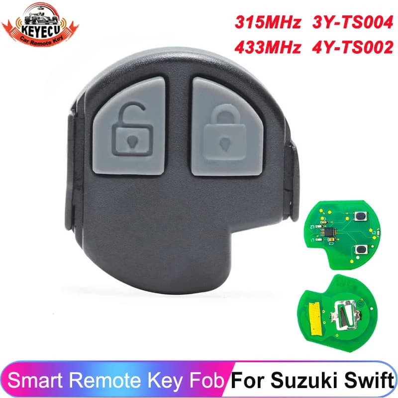 EllYECU-Carte de télécommande pour Suzuki Swift, Fob, 3 Tops, TSApproach, 2005 MHz, ASK 4 Tops, TS00