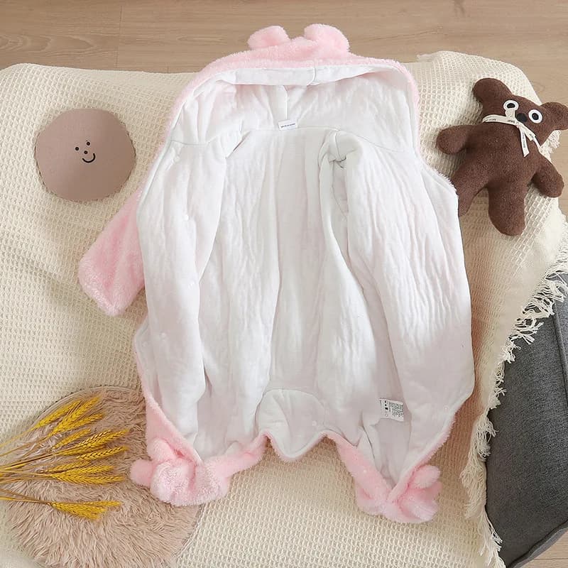 Vêtements d'escalade en peluche pour bébé de 0 à 2 ans, chauds et épais, en coton, avec chien et lap