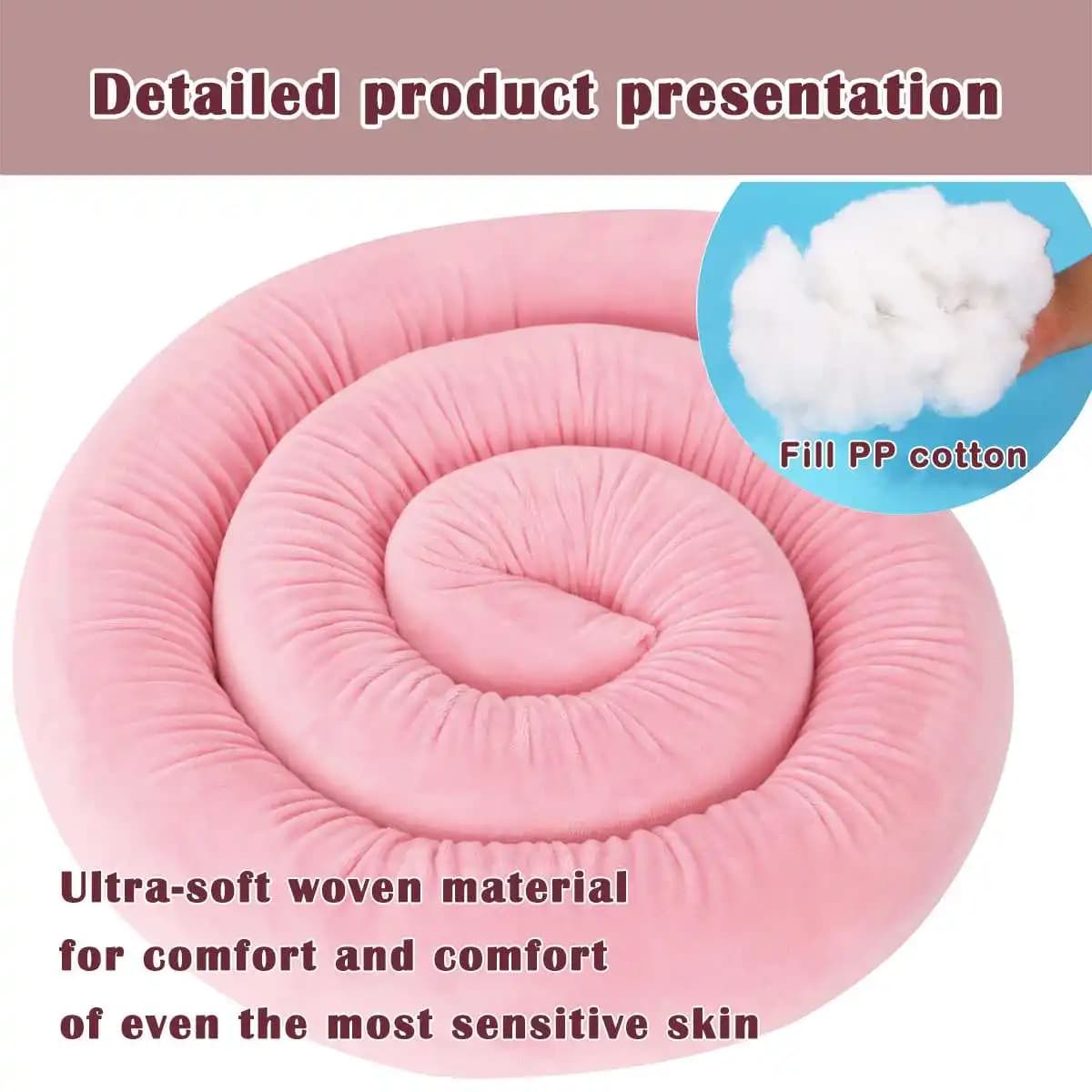  ﻿   Coussin d'oreiller de lit pare-chocs pour bébé de 2M de Long, pour protection de berceau de bé