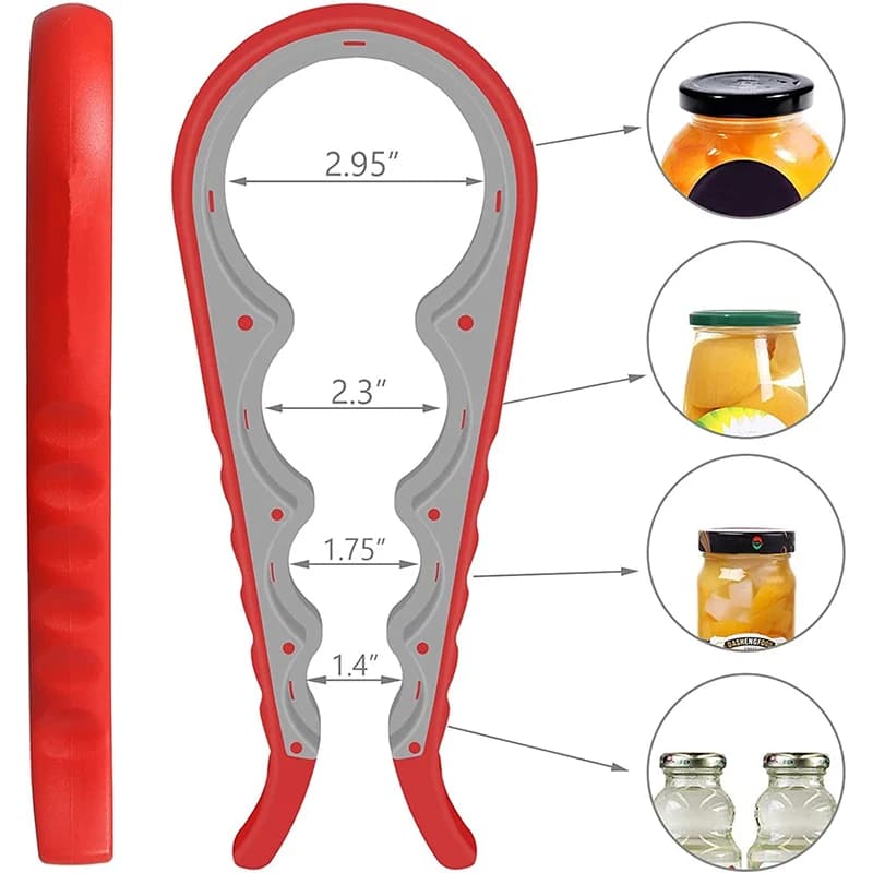 LMETJMA ouvre-bocal pour mains débiles 5 en 1 ouvre-boîte multifonction Kit d'ouvre-bouteille avec p