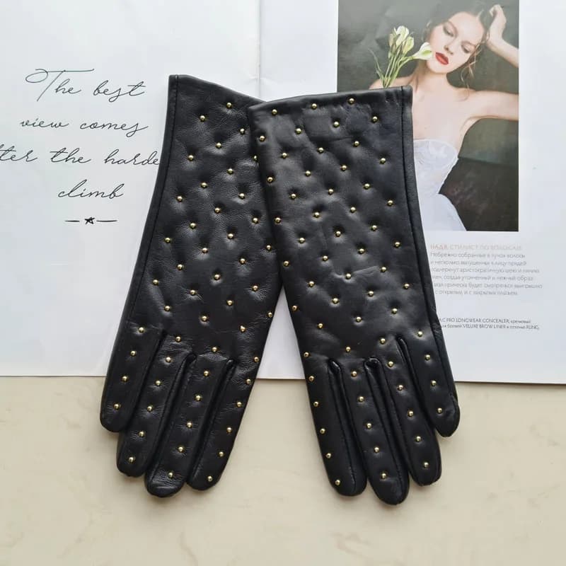 Nouveaux gants d'hiver en peau de mouton pour femmes avec écran tactile et gants en cuir véritable d