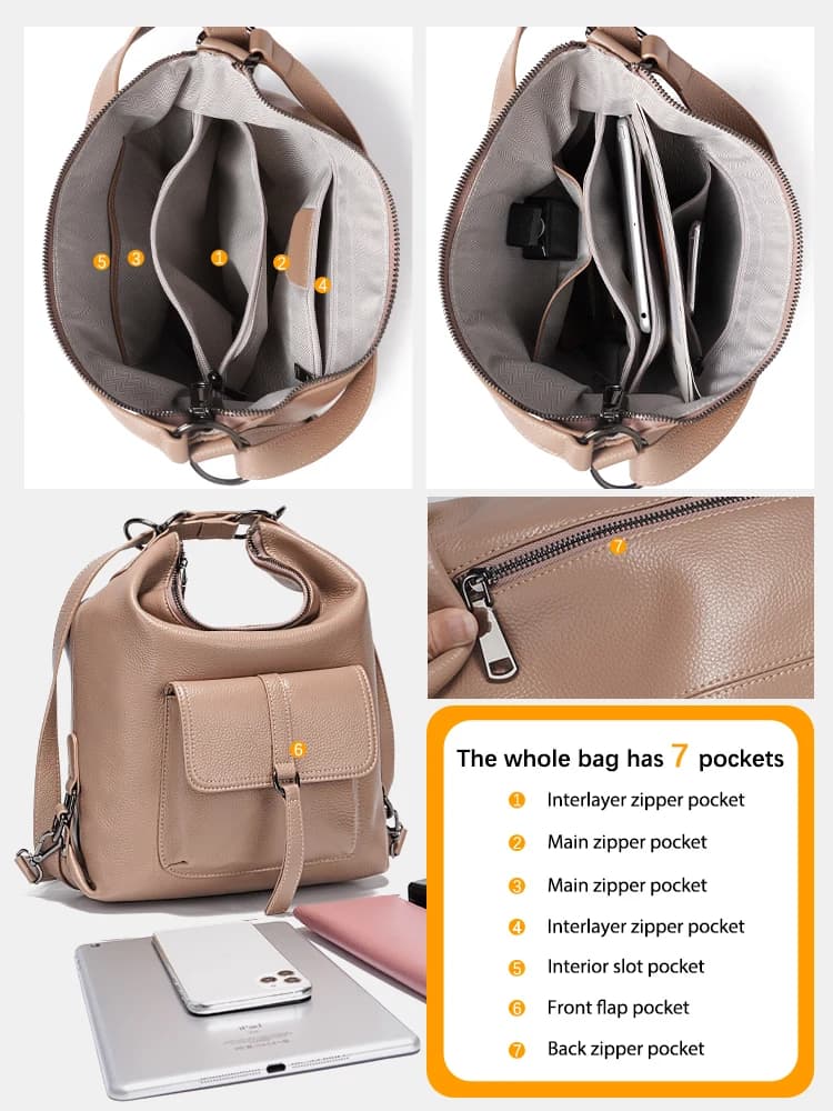 Zency Fashion-Sac à Main en Cuir 100% group pour Femme, Grande Capacité, Utilisation Multifonction, 