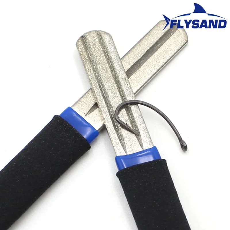 FLYSAND Portable extérieur Double rainure crochet de pêche aiguiser aiguiser nouveau pêche meulage c