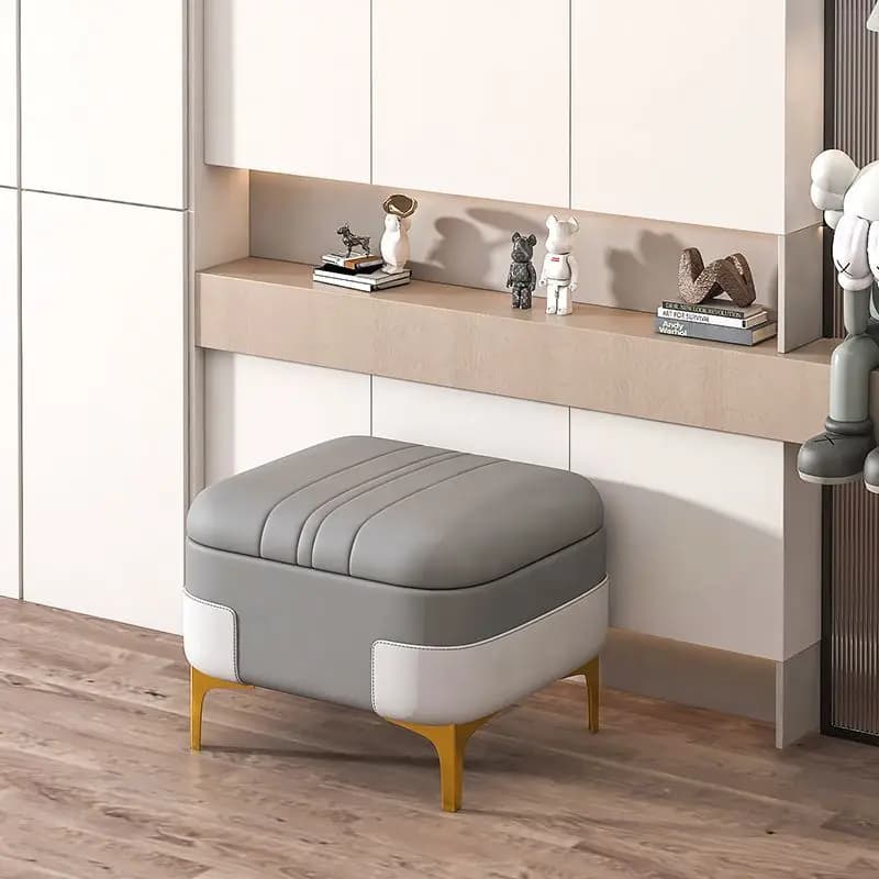 Banc de Rangement Nordique de Grande Capacité, Tabouret de Chaussures Proxy, Repose-Pieds Confortabl