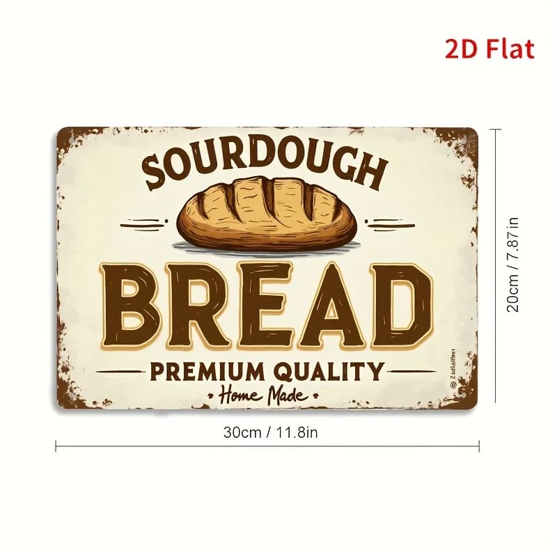 Panneau en étain Vintage pour pain au levain, décor de cuisine de ferme avec Look de boulangerie Ant