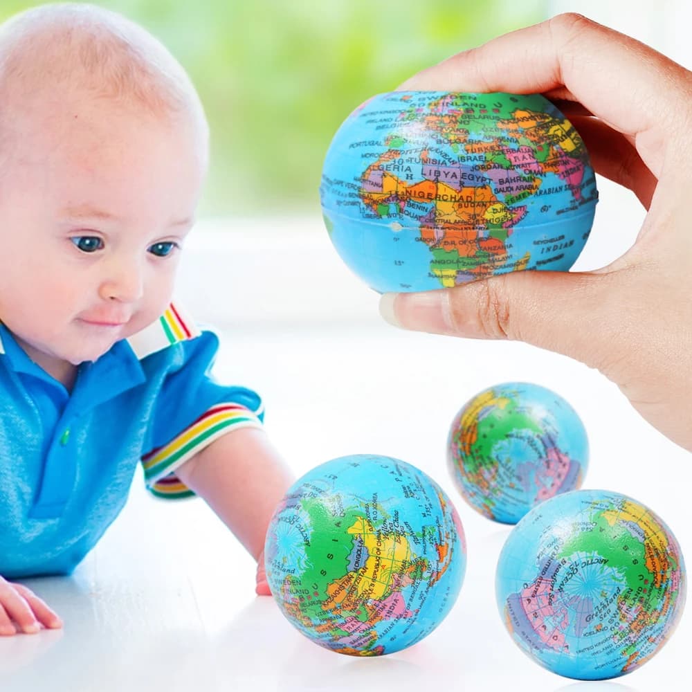 Balles à presser la terre, Globe en mousse souple, anti-Stress, jouets à presser, exercice de poigne