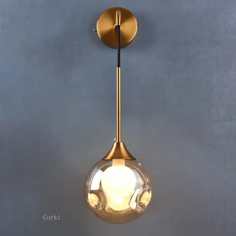 Lampe de mur LED moderne boule de verre applique dorée luminaires intérieur nordique salon cuisine c