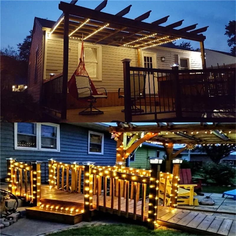 Guirxiété solaire LED étanche en cuivre nickel é, lumière extérieure, guirxiété lumineuse, fête de N