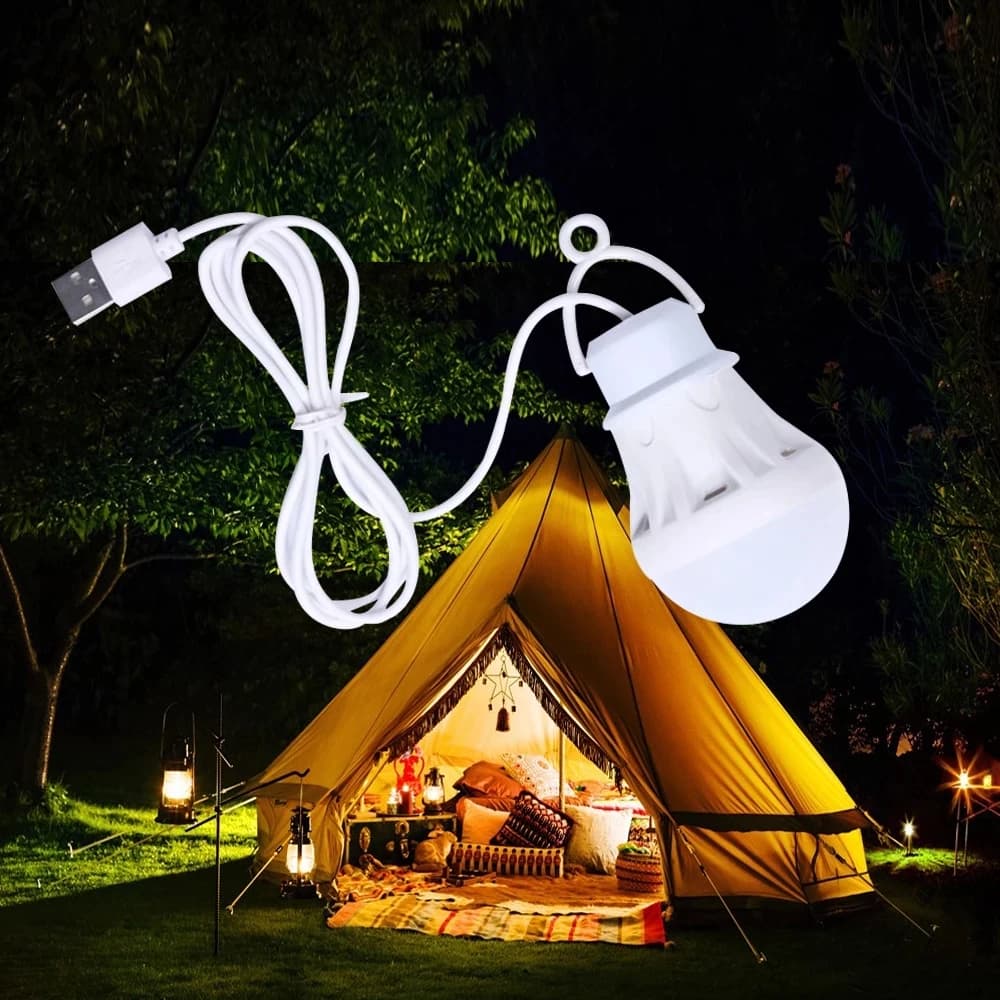 Lanterne portable, lampes de camping, ampoule USB 5W, outil multifonctionnel pour le camping en plei