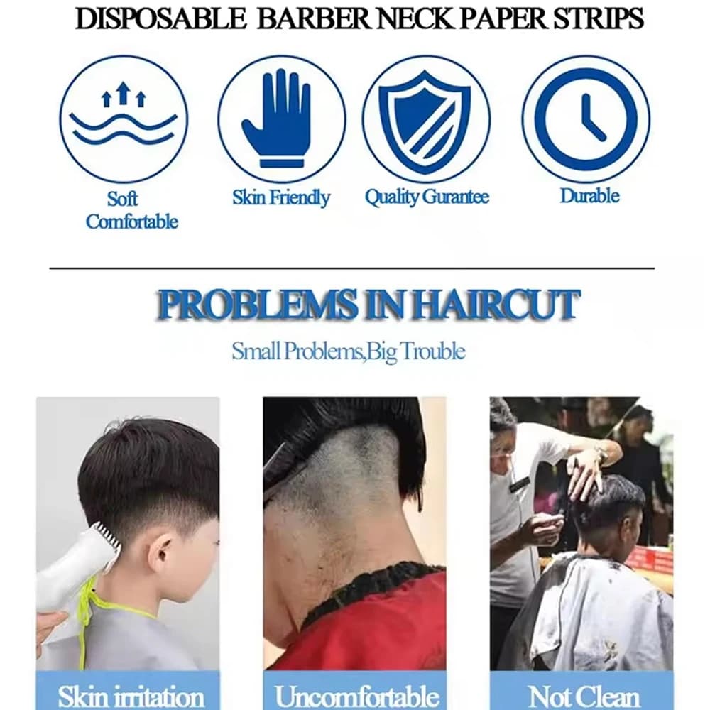 Professionnel cou papier noir Salon barbier coiffeur rouleau coupe pansement coiffure collier access