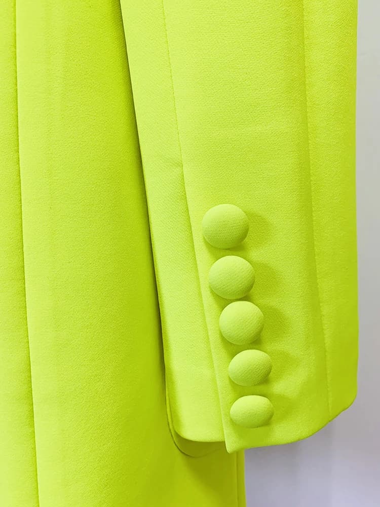 Blazer long double boutonnage de créateur pour femme, nouvelle collection 2026, haute qualité, épaul