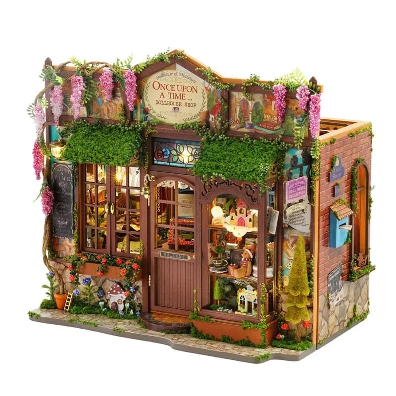 Bricolage bois conte de fées Wonderhous Casa Figurines Miniatures serre-livres assemblé maisons pour