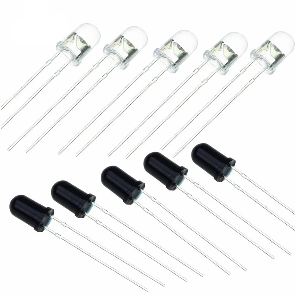 Diodes émetteur et récepteur infrarouge, 5mm, 3mm, 940nm, 10/50/100 paires, 30l'autorisation