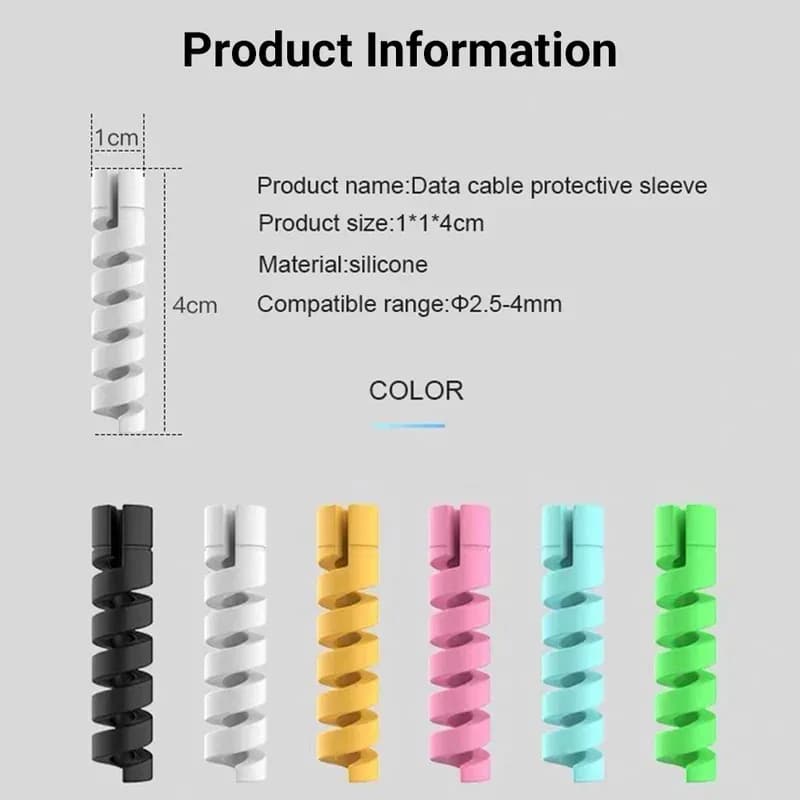 5/10/20/50pcs protecteur de câble câble de données en silicone enrouleur en spirale fil cordon organ