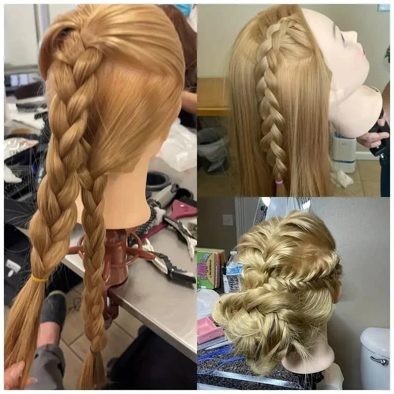 Tête de mannequin de 24 pouces, tête de poupée de pratique de mannequin de cosmétologie de maquillag