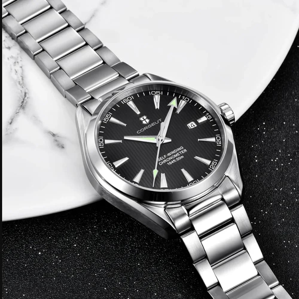 Corgeut 41mm luxe NH35 Movt homme Sport horloge automatique Relogio Masculino mécanique montre-brace
