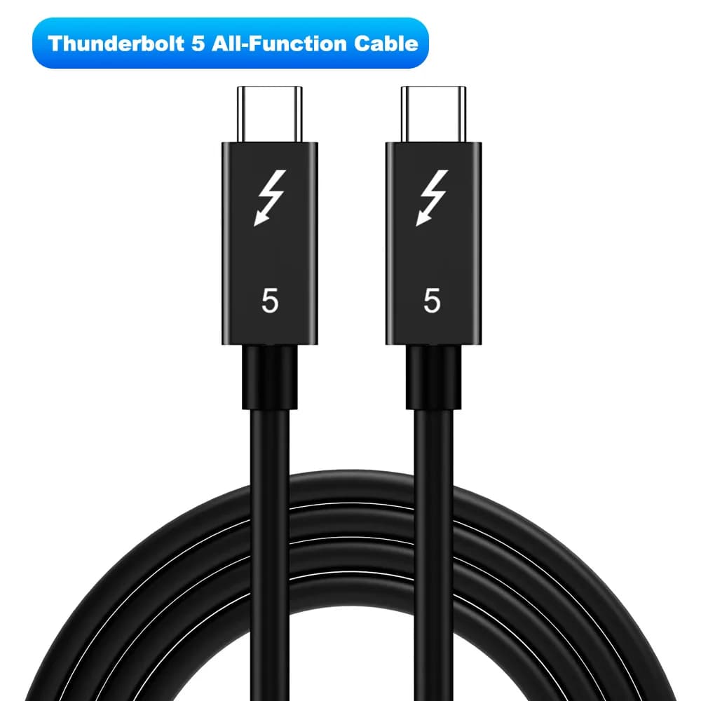 Câble de données Thunderbolt 5 120 Gbps 240 W 16K Compatible avec Thunderbolt 4 USB4 Transmission co
