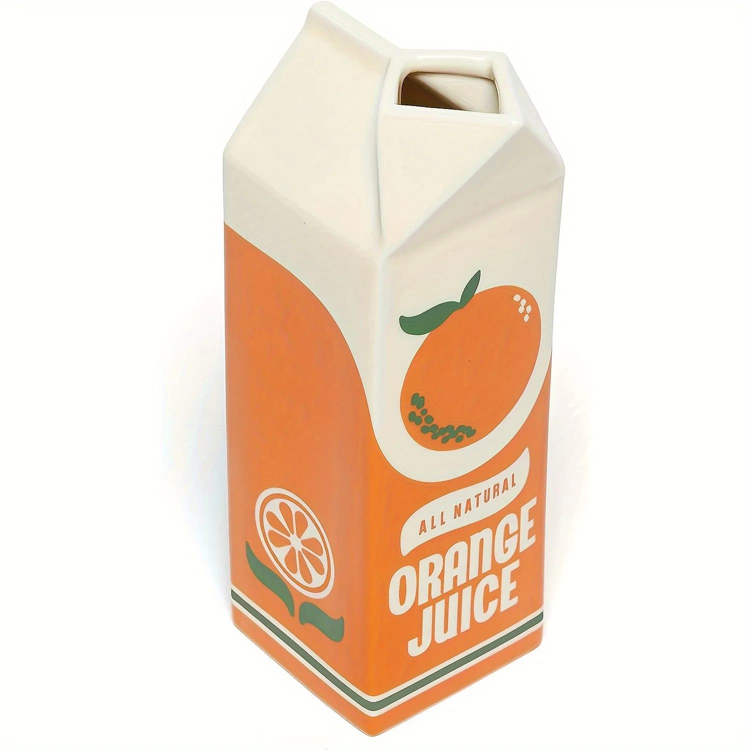 Vase à fleurs en céramique à motif de jus d'orange, vase décoratif inspiré, vintage, maison, cuisine
