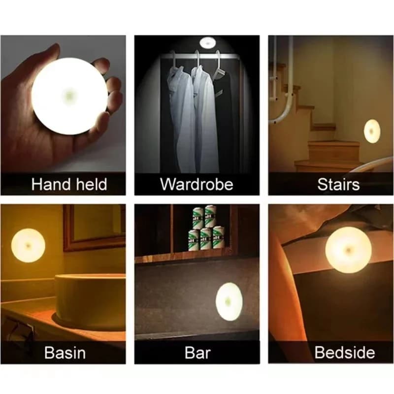 LED détecteur de mouvement veilleuse USB Rechargeable lampe de nuit pour armoires de cuisine armoire