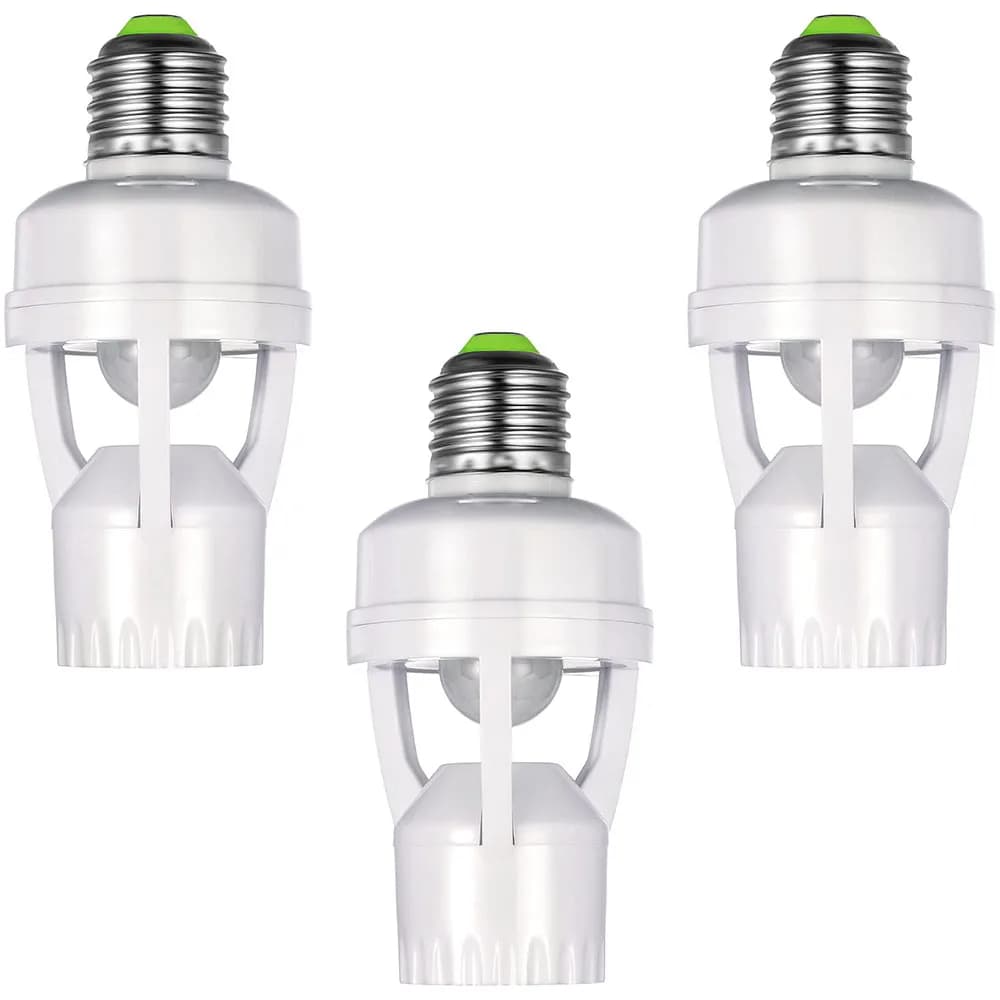 Convertisseur de douille AC100-240V E27 avec capteur de mouvement PIR Ampoule LED E27 Base de lampe 