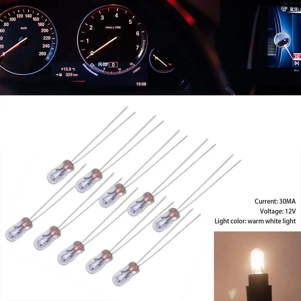 TingPanel T3-Ampoules chaudes, 12V, 30MA, 10 pièces, universelles, pour voiture, indicateur de vites